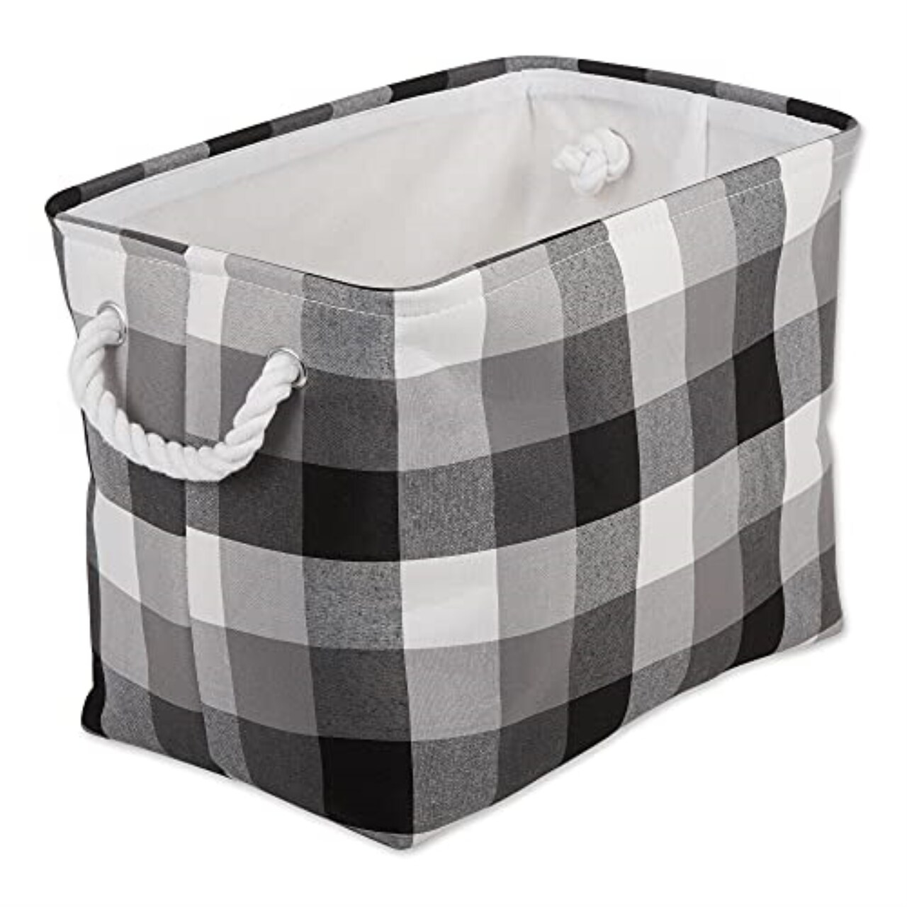 DII Polyester Bin Tri Color Black Rectangle Medium 16"x10"x12"